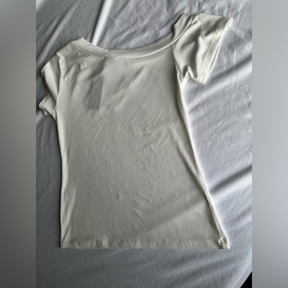 NWT Lea & Viola ribbed cutout top size M white - Picture 5 of 5